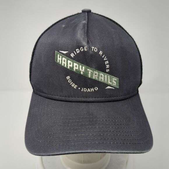 Happy Trails Snapback Trucker Hat Gray One Size Mesh Back New Era - Picture 2 of 8